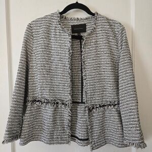 Banana Republic Black/White Patterned Dress Jacket - Size MP